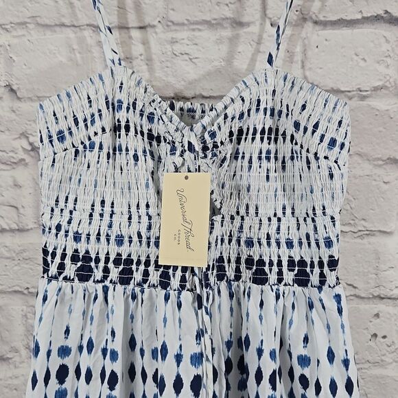 Smocked Cut-Out Blue Tie-Dye Maxi Dress Sleeveless Sundress NWT Universal Thread - Picture 6 of 13